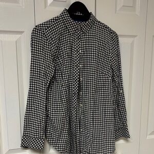 Talbots Black and White Checkered Blouse